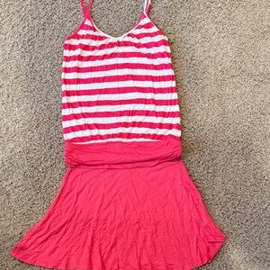 Pink and White Striped Dress